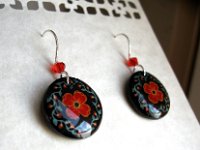 Red Poppies Earrings Pysanky Eggshell Jewelry By So Jeo : pysanky pysanka ukrainian easter egg batik art eggshell jewelry pendants earrings drop dangle etched flowers gift women accessories accessory pendant necklace bail crystal finding sterling silver filled sojeo flowers celtic purple white red pink brown green purple orange cream burgundy magenta teal turqoise crows crow blue black so jeo art handmade
